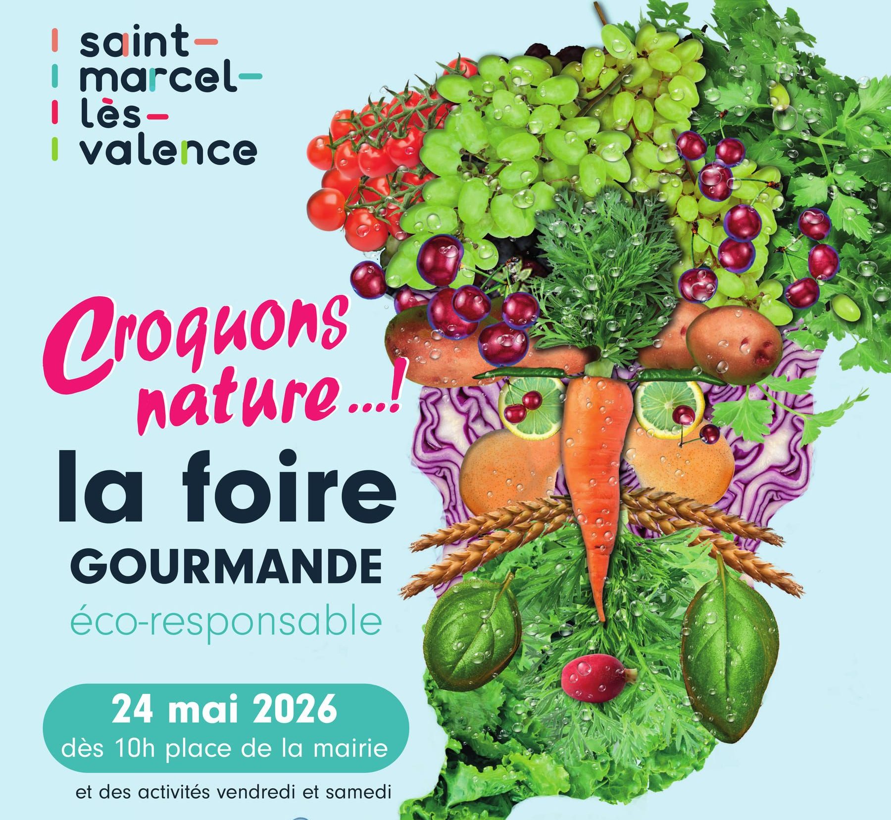 Affiche Croquons Nature 2026-3 affiche foire gourmande bio valence drome
